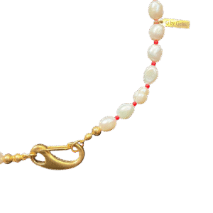 Collar de Bolas de cristal naranjas con cierre inoxidable