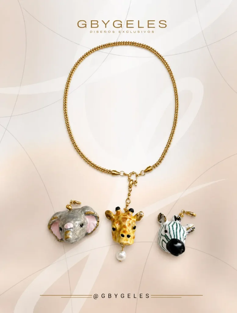 Collar Fino de Acero Inoxidable con Cabeza de Animal GbyGeles