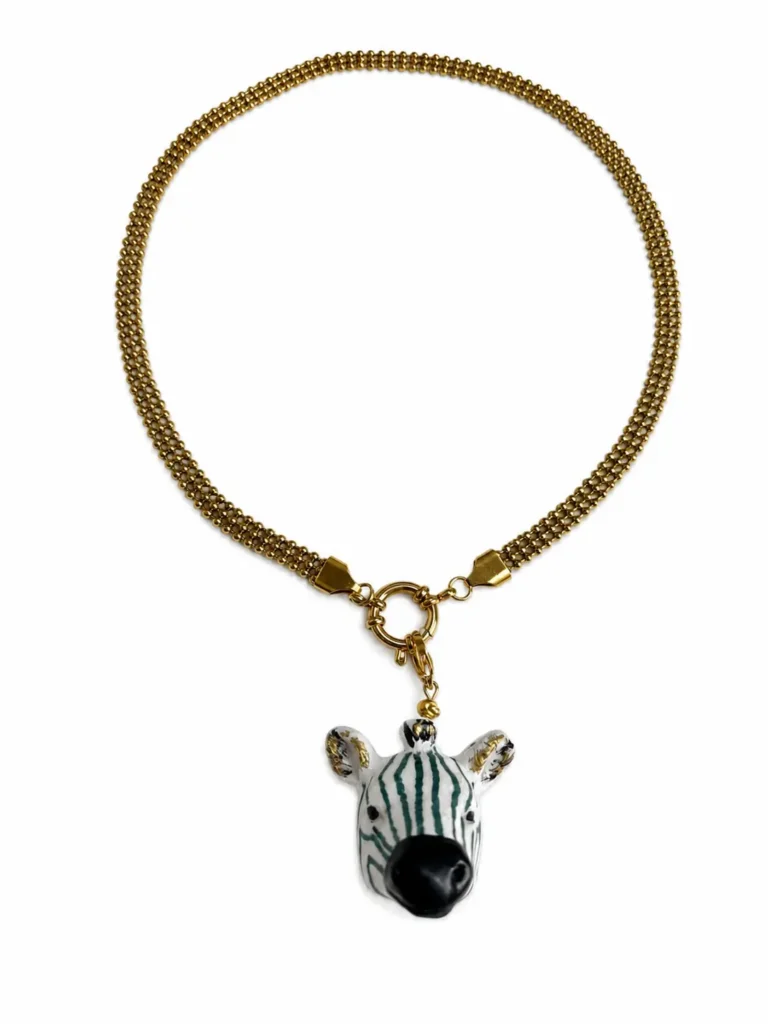 Collar Grueso de Acero Inoxidable con Cabeza de Animal