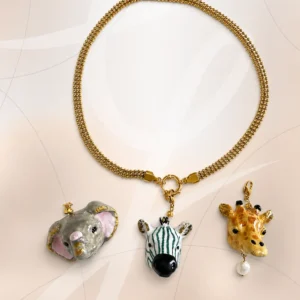 Collar Grueso de Acero Inoxidable con Cabeza de Animal