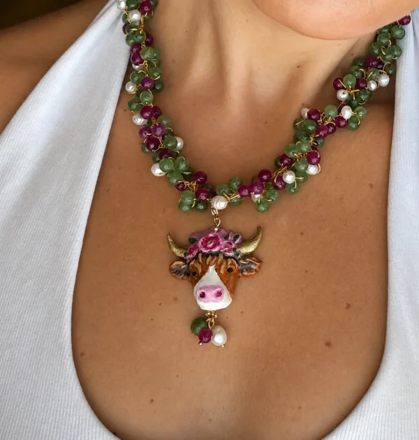 Collar Vaca Highland Crochet