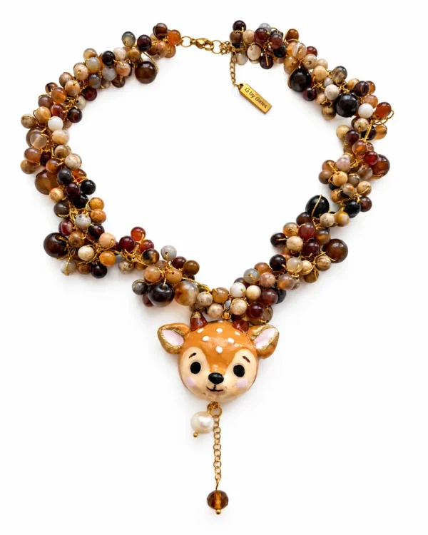 Ciervo Baby Crochet de Cuentas Marrones