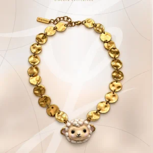Ovejita de Cerámica con Cadena de Acero Inoxidable GbyGeles